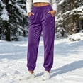 thumbnail image 6 of THNCYX Women Solid Color Elastic Waist Casual Sweat Pants With Side Pockets Relaxed Wide Drawstring Trousers, 6 of 9