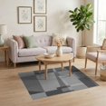 thumbnail image 3 of ODIKA 4'x6' Gray Geometric Contemporary Design Washable Area Rug Modern Abstract Overlapping Rectangular Blocks Minimalist Architecture Non-Slip, Chair-Friendly, Flatwoven for Home Office, Under Desk, 3 of 7