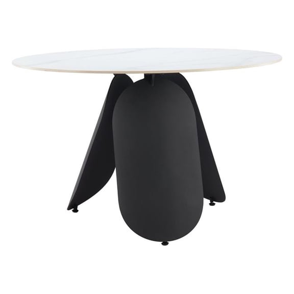 ZUO Toru Sintered Stone-Top and Sturdy Steel Base Dining Table in White