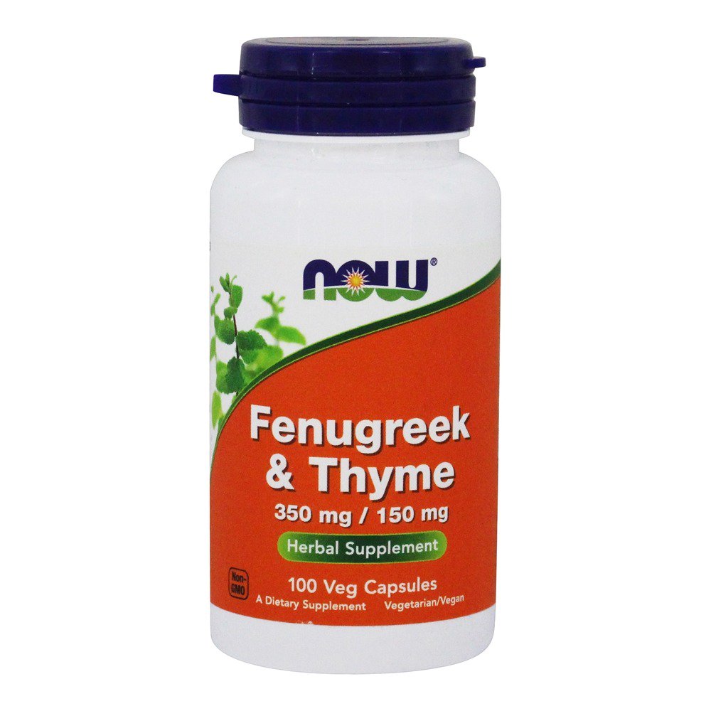 NOW Foods Fenugreek and Thyme 500 mg. 100 Capsules