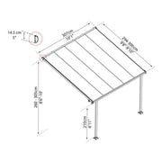 Palram - Canopia Feria 10 x 10 Polycarbonate/Galvanized Steel Patio Cover - Gray/Clear