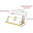 thumbnail image 3 of Organizador de escritorio para mostrador, diseño elegante y pared de vidrio transparente para reuniones de negocios, organizador de tarjetas de presentación con marco de metal dorado para entornos, 3 of 6