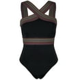 thumbnail image 2 of Hilor Women's One Piece Swimsuits Front Crossover Swimwear Hollow Bathing Suits Monokinis, 2 of 7