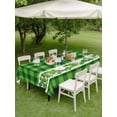 thumbnail image 3 of Outdoor Tablecloth with Umbrella Hole and Zipper, St. Patrick's Day Rectangle Table Cloth 60x102 Inch Waterproof Tablecloth, Lucky Shamrock Grasses Green Plaid Picnic Table Cover for Patio Camping, 3 of 7