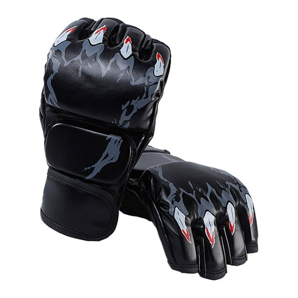 Leather Boxing Gloves,Fighting Gloves Black Tiger Martial Arts Gloves Fighting Gloves Striking