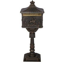 BARONAGE Cast Aluminum Mail Box, Postal Box , Mailbox and Post Kit,Mailbox Color Bronze