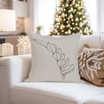 thumbnail image 4 of Ethan Taylor Botanical Throw Pillow Soft Cushion Cover 'Plant III Neutral Beige Leaf Botanicals' Modern Pattern Decorative Square Accent Pillow Case, 16x16 Inches, Beige, Black, 4 of 5