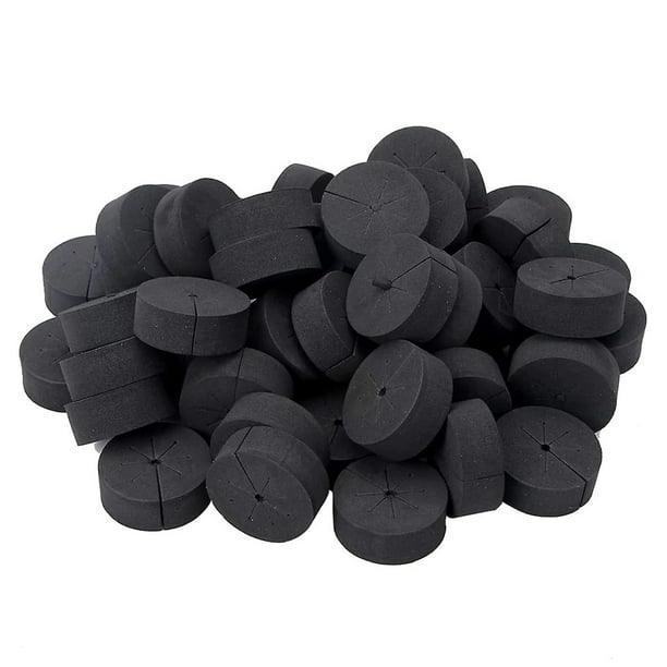 Ideal para clonación hidropónica y germinación de plantas, perfecto para clonadores y máquinas de bricolaje, juego de 50, collares de clonación de jardín de espuma de neopreno negro con 8