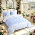 thumbnail image 2 of Manfei Modern Checkered 7-Piece Twin Bedding,Minimalist Polka Dot Bedding Comforter Set,Blue,Reversible, 2 of 7