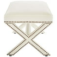 thumbnail image 3 of Modway Rivet 19" Performance Velvet Bench in Ivory and Copper, 3 of 4