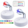 thumbnail image 1 of MasteelfCA 2 Pcs Lumières Sans Fil RGB LED sous Armoire Projecteurs Intérieurs avec Télécommande, 1 of 8