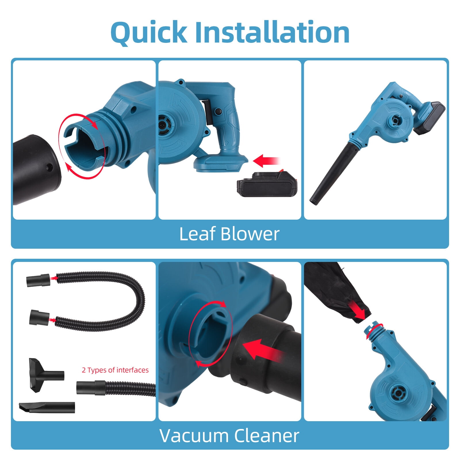 Cordless Leaf Blower with Battery 2-in-1 21V Cordless Electric Blower and Vacuum Cleaner 63MPH Handheld Battery Powered Small Blower for Lawn Care/Dust/Pet Hair with Dust Bag