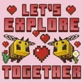 thumbnail image 2 of Girl's Minecraft Let's Explore Together Valentine Bee  Graphic Tee Light Pink Large, 2 of 4