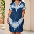 thumbnail image 3 of Colorful Tie Dye Vortex Women's Loose Short Sleeve Dress Casual Summer Plus Size Long Dresses with Pockets, 3 of 5