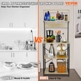thumbnail image 2 of VEVOR Kitchen Baker's Rack, 4-Tier Industrial Microwave Stand with Hutch & 6 S-Shaped Hooks, Multifunctional Coffee Station Organizer with Utility Storage Shelf for Kitchen, Living Room, Oak, 2 of 9