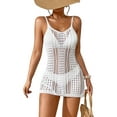 thumbnail image 1 of Diconna Robe de Plage Crochet Sans Manches à Bretelles Spaghetti Ajourée Mini Robe de Maillot de Bain, 1 of 7