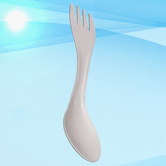 IFANLANDOR 1Pc Multifunctional Camping Spoon Titanium Spoon Silver Portable Outdoor Tableware for Camping Travel