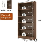 Tribesigns 72 Tall Bookshelf, Modern 6-Shelf Open Bookcase, Brown