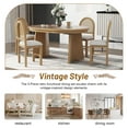 thumbnail image 5 of Harper & Bright Designs Round Extendable Dining Table Set for 4, Retro Kitchen Dining Table and 4 Upholstered Chairs with Rattan Backrests for Dining Room, Natural Wood Wash, 5 of 12