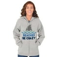 thumbnail image 3 of Beaches Be Crazy Funny Swimming Shark Zip Up Hoodie Men's Women's Brisco Brands L, 3 of 6