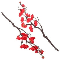 UPGRATOR 2Pcs Vivid Appearance Artificial Flower Bouquet Red Plastic Flowers Decor for Celebrations