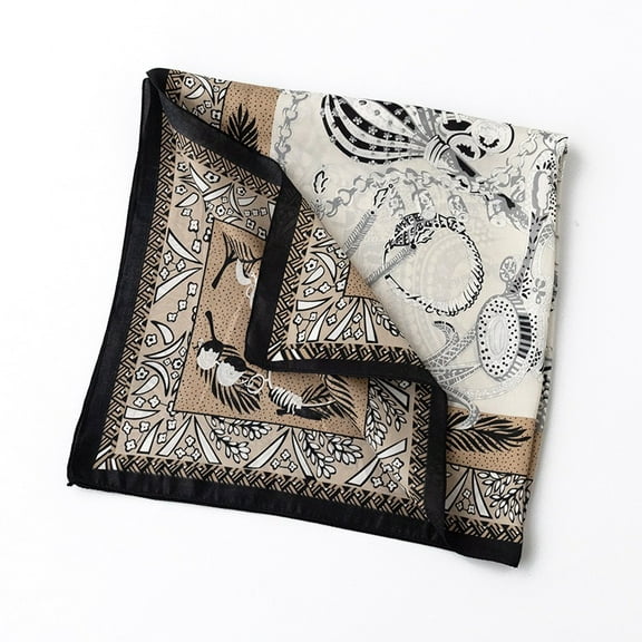 ERDOUY Fashion Small Neck Scarf Silk Feeling Head Scarves Satin Square Bandanas Mother Day Gift for Women 27.5*27.5inch （Black）