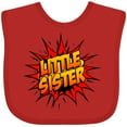 thumbnail image 3 of Inktastic Little Sister Super Hero Girls Baby Bib, 3 of 4