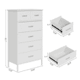 thumbnail image 3 of Slevoo 6 Drawer Dresser, Dresser for Bedroom with Steel Frame, Modern Chest of Drawers, White, 3 of 6