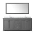thumbnail image 4 of Wyndham Collection 80" Square Sinks Wood Double Bathroom Vanity in Blue, 4 of 6