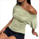 thumbnail image 1 of Tops de Verano con Hombros Descubiertos para Mujer, Camisetas para Salir, Top Corto Sin Mangas, Ropa de Moda, Conjuntos de 2025 Verde L, 1 of 10