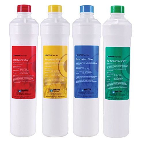 Watts Premier WP531152 RO Pur Système de Filtration par Osmose Inverse Filtre à Eau Cartouche de Remplacement, Multicolore, Lot de 4