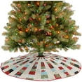 thumbnail image 4 of Farmhouse Christmas Tree Skirt Classic Decor Xmas Tree Mat Holiday Tree Ornaments Rustic Vintage Tree Skirts for New Year Festive Holiday Party Decorations 36" Fits Most Trees, 4 of 6