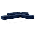 thumbnail image 3 of Meridian Furniture Indulge 134.5" Velvet U-Shaped Modular Sectional in Navy, 3 of 9