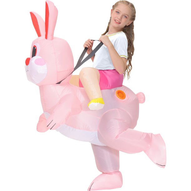 Juguetes de piscina, juguetes para bebés, juguetes para niños pequeños, traje inflable de conejito de Pascua, disfraz de muñeca para montar, actividad entre padres e hijos, accesorios para fotos, vest