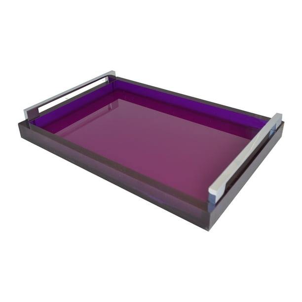 Purple Tray w/ Silver Handles