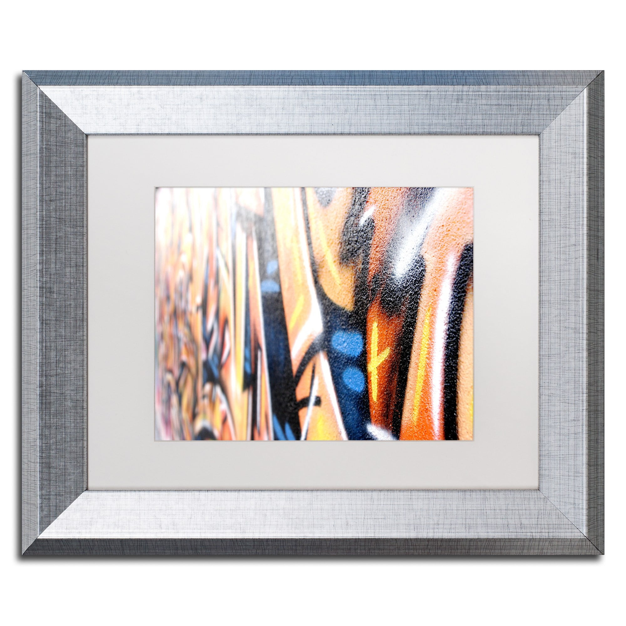 Trademark Fine Art "Graffiti" Canvas Art by Yale Gurney, White Matte, Silver Frame