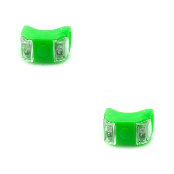 sweethay Luz de bicicleta, linterna, piezas de bicicleta, alto brillo, resistente al desgaste, 2 luces LED de Flash, lámpara de haz ancho para manillar, Verde 2piezas sweethay CBP007383