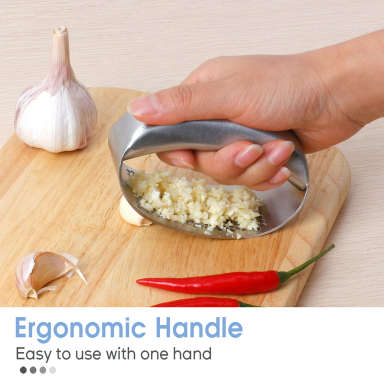 Garlic Pounder Mincer Manual Tool Ergonomic Design Long Handle Tool for  Minces and Grinds Garlic Green