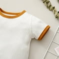 thumbnail image 5 of Yutk Newborn infant Boys Girls Short Sleeve Romper Bodysuit with Shorts Outfits White, 5 of 8