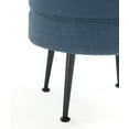 thumbnail image 5 of Manhattan Comfort Bailey Ottoman in Blue with Solid Wood Base and Black Feet, 5 of 10