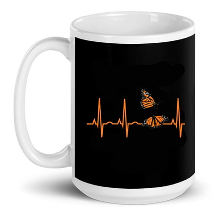 

Monarch Butterfly Monarch Butterflies Heartbeat Gift Ceramic Mug 15oz (White;15oz)