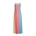 thumbnail image 4 of Womens Spaghetti Straps V Neck Maxi Dresses Trendy Rainbow Casual 2024 Summer Long Beach Cover Up Vacation Dress, 4 of 5