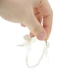 thumbnail image 3 of Unique Bargains 1 Pair Shoelace Charms Sparkly Bow Pearl Chain Decorative Shoe Clips Beige, 3 of 5