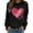 Black#1, variant on cocolona Valentines Sweatshirt for Women Casual Loose Crew Neck Long Sleeve Shirts Fashion Cute Heart Print Pullover Tops Graphic Sweatshirts