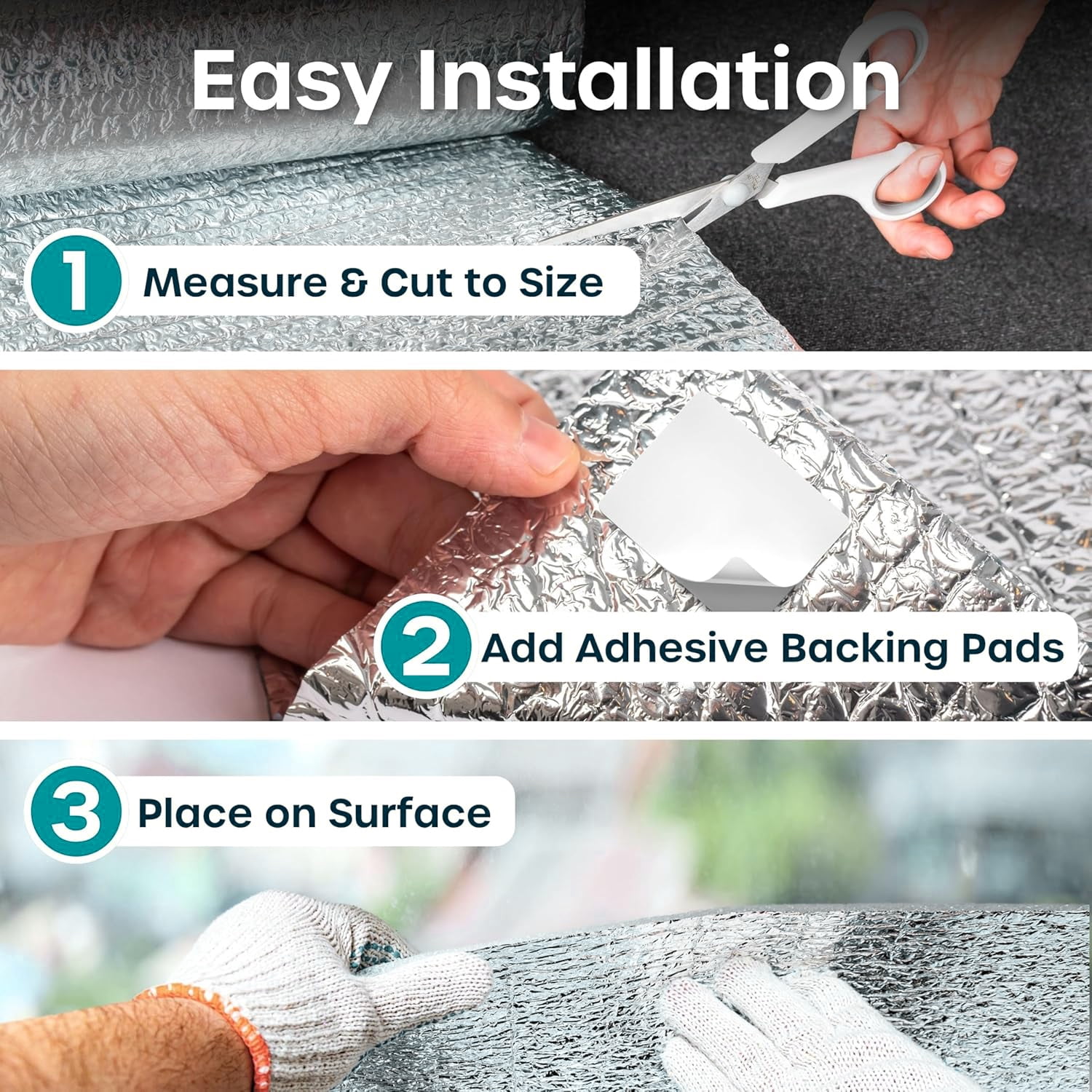 Reflective Window Insulation Foil, Double Side Aluminum Foil Bubble Insulation for Windows, RVs, Garages Door (0.6*6 M)