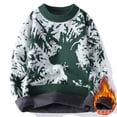 thumbnail image 3 of Suéter de punto de invierno para hombre y mujer, jersey de punto grueso y cálido de vellón navideño, informal, holgado, con cuello redondo, 3 of 4