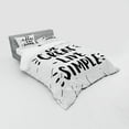thumbnail image 3 of Saying Duvet Cover Set, Encouraging Text Be Live Simple in Creative Monochrome Style Print, Bedding Set with Shams and Fitted Sheet, 3 Sizes, by Ambesonne, 3 of 3