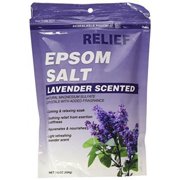 Relief MD Epsom Salt, Lavender Scented, Natural Magnesium Sulfate Crystals with Added Fragrance, 16 oz.