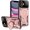 Pink, variant on for iPhone 13 Pro Max Case with 360° Rotatable Magnetic Ring Stand, Large Window Design Compatible with Magsafe, Military-Grade Protection Shockproof Phone Cover for Women Men, Pink