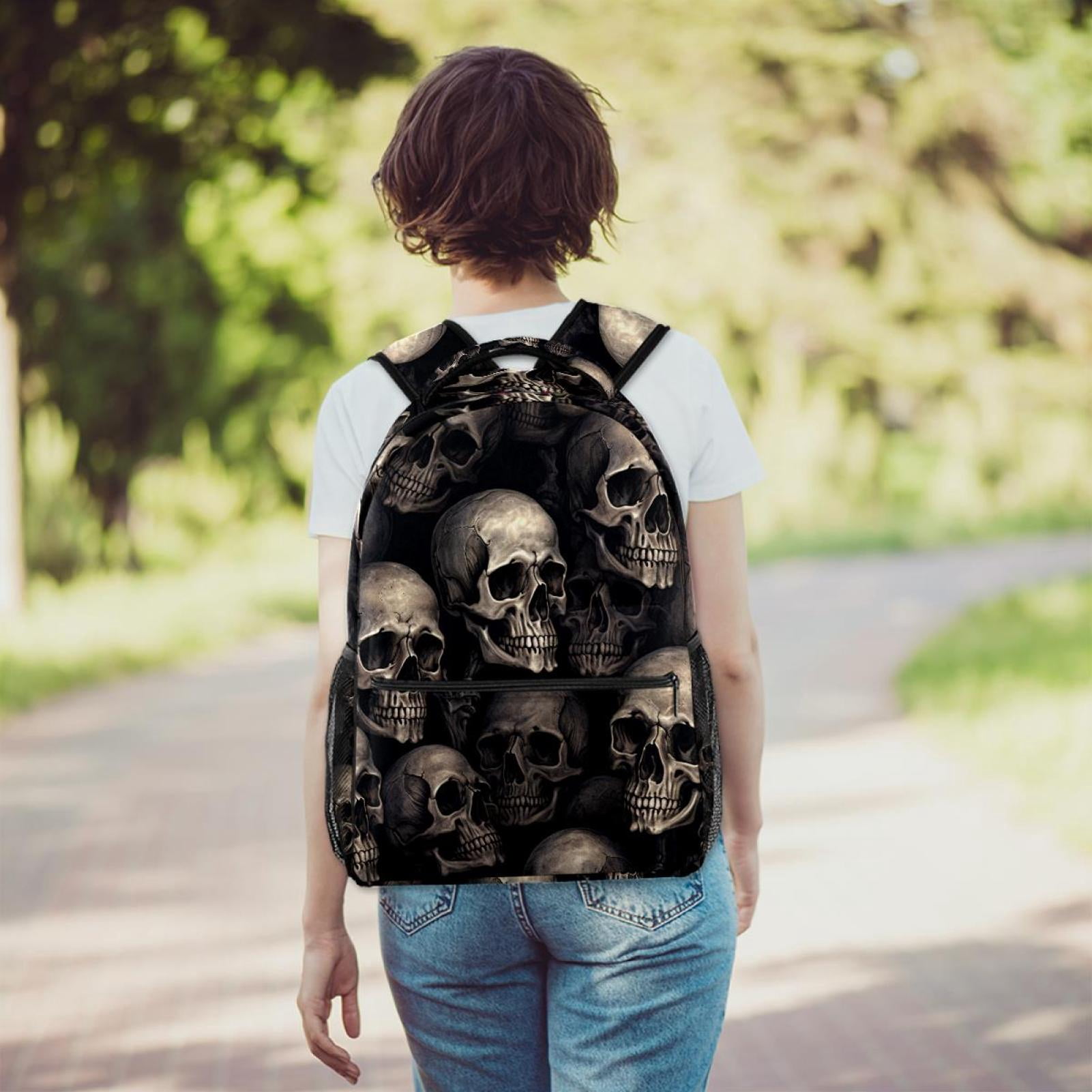 Lightweight Backpack Skull School Bag Travel Laptop Daypack  display picture 1